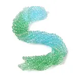 Transparent Painted Glass Beads Strands