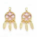 Brass Micro Pave Cubic Zirconia Pendants