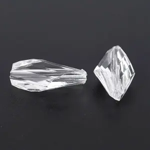 Transparent Clear Acrylic Faceted Teardrop Beads