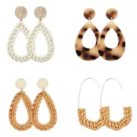 Cellulose Acetate & Rattan Earrings
