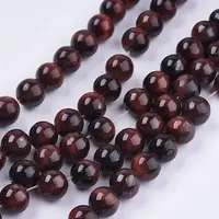 Natural Red Tiger Eye Stone Bead Strands