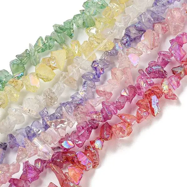 Electroplated Natural Quartz Beads Strands