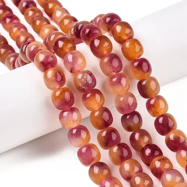 Dyed Natural White Jade Beads Strands