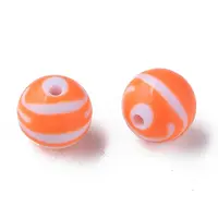Opaque Striped Acrylic Beads