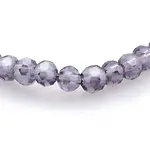Pearl Luster Plated Glass Faceted Round Spacer Beads Strands
