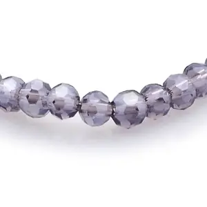 Pearl Luster Plated Glass Faceted Round Spacer Beads Strands