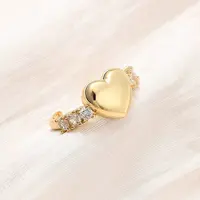 Adjustable Brass Micro Pave Cubic Zirconia Cuff Rings for Women