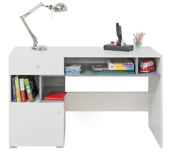 Psací stůl omega - bílá/beton