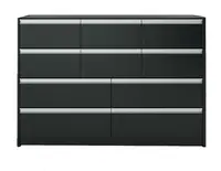 Velká komoda s 10 šuplíky cloud 048 - černá/hnědá