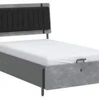 Postel s usb a úložným prostorem 120x200cm pluto - šedá/černá
