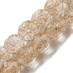 Handmade Gold Sand Lampwork Beads Strands