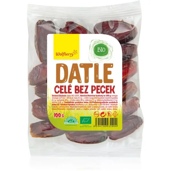 Wolfberry Datle bez pecek BIO sušené ovoce 100 g
