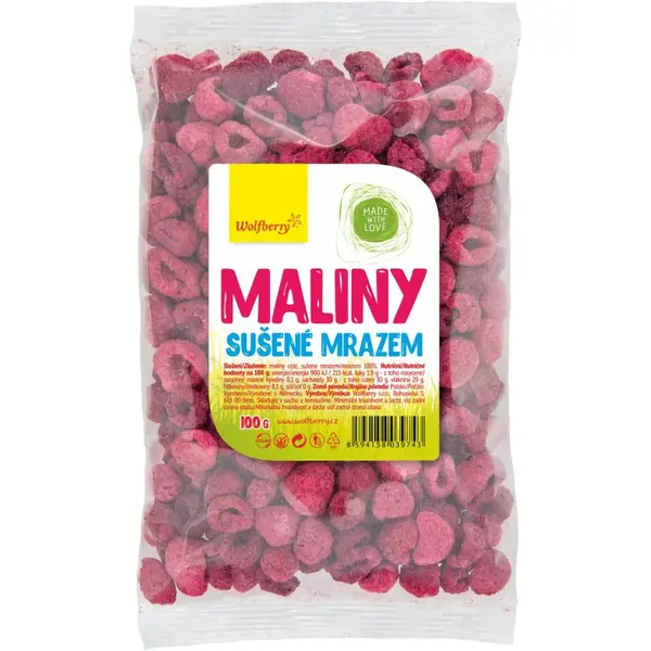 Wolfberry Maliny lyofilizované mrazom sušené ovocie 100 g