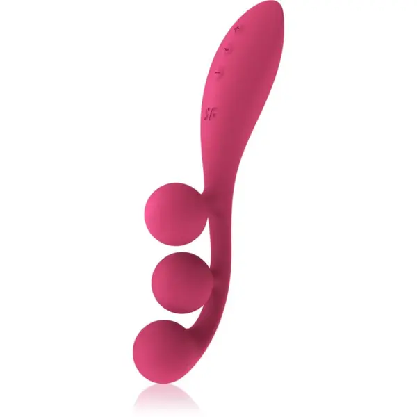 Satisfyer TRI BALL vibrátor so stimulátorom klitorisu Red 23,6 cm