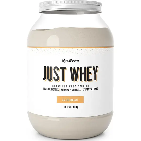 GymBeam Just Whey srvátkový proteín s tráviacimi enzýmami príchuť Salted Caramel 1000 g
