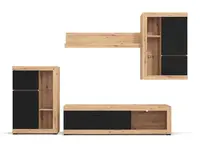 Obývací stěna jonah - černá/dub artisan