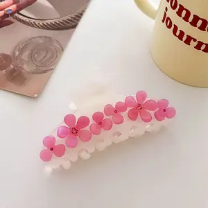 Flower Rhinestones Claw Hair Clips