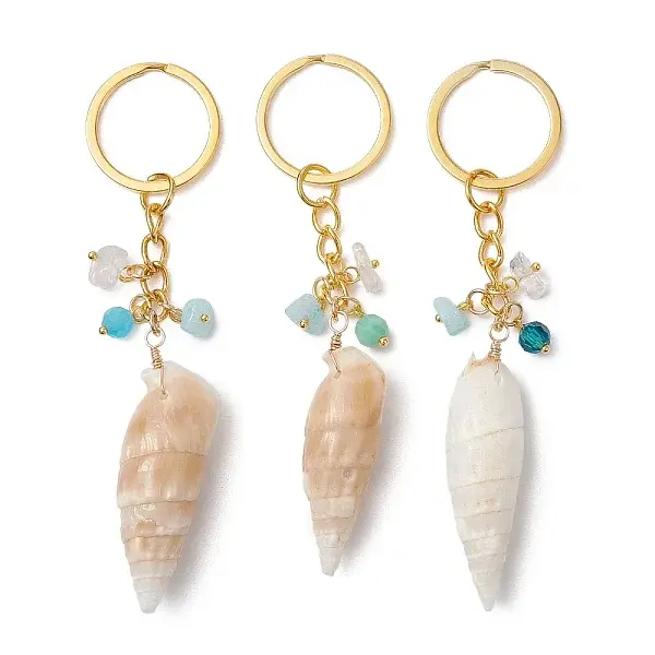 Natural Shell Pendant Keychains