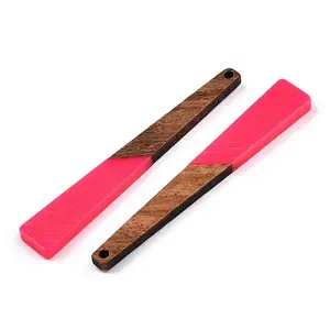 Opaque Resin & Walnut Wood Big Pendants