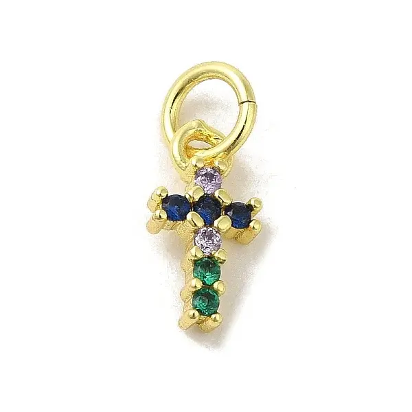 Brass Micro Pave Cubic Zirconia Charms
