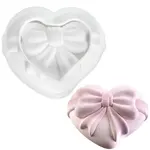 Food Grade Heart with Bowknot Mousse Cake Silicone Molds