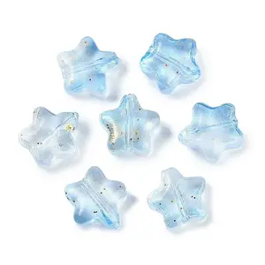 Transparent Spray Painted Glass Beads