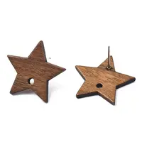 Walnut Wood Stud Earring Findings