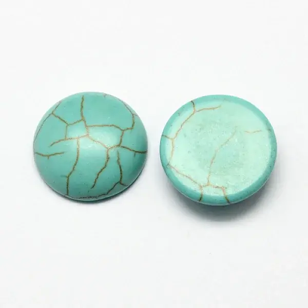 Craft Findings Dyed Synthetic Turquoise Flat Back Dome Cabochons