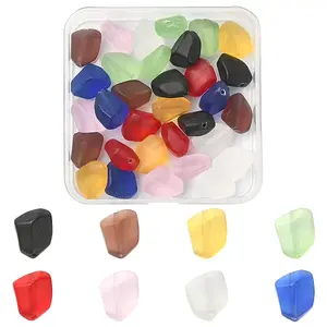 32Pcs 8 Colors Transparent Frosted Glass Beads Strands