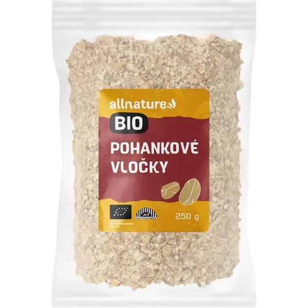 Allnature Pohánkové vločky BIO bezlepkové vločky v BIO kvalite 250 g