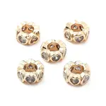 Brass Micro Pave Clear Cubic Zirconia Beads