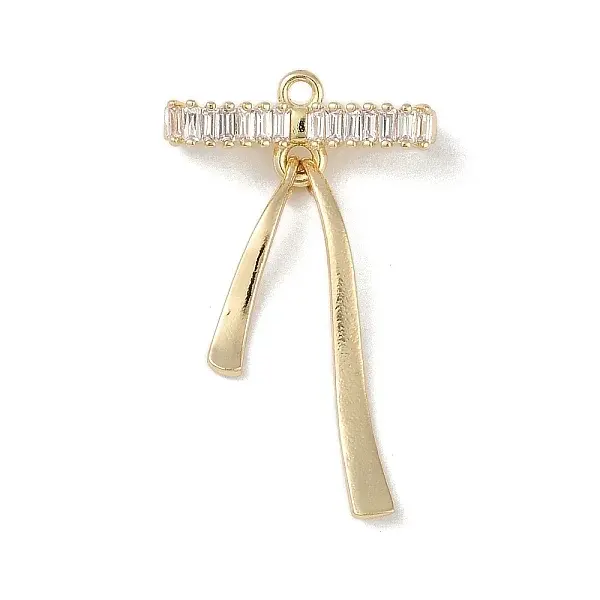 Brass Micro Pave Clear Cubic Zirconia Pendants