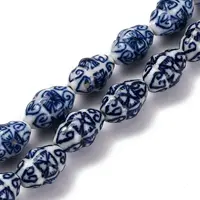 Handmade Blue and White Porcelain Beads Strands