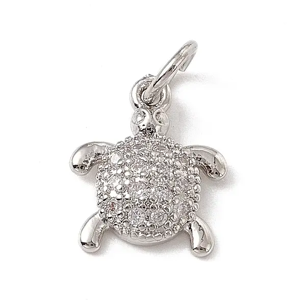 Brass Micro Pave Cubic Zirconia Charms