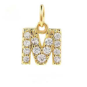 Brass Cubic Zirconia Pendants with Jump Rings