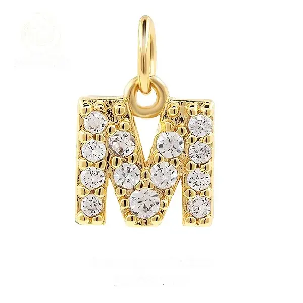 Brass Cubic Zirconia Pendants with Jump Rings