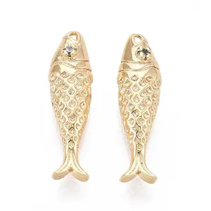 Brass Micro Pave Cubic Zirconia Pendants