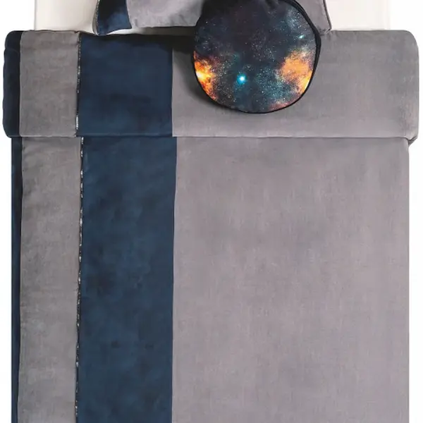 Ložní set na postel 120x200cm nebula - šedá/modrá