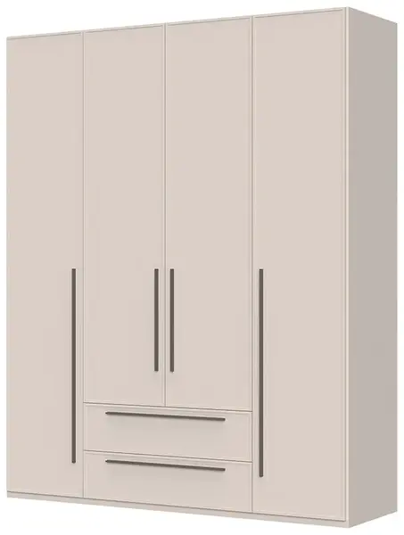 Čtyřdveřová šatní skříň se zásuvkami baptiste - béžová