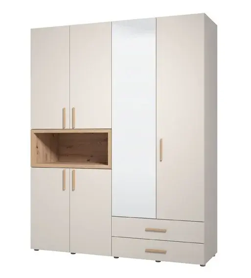 Kombinovaná šatní skříň dorcas - kašmír, dub