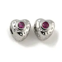 Brass Micro Pave Clear Cubic Zirconia Beads