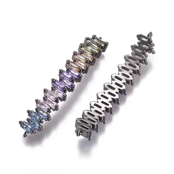 Brass Micro Pave Cubic Zirconia Links connectors