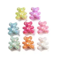 UV Plating Opaque Acrylic Faceted Beads