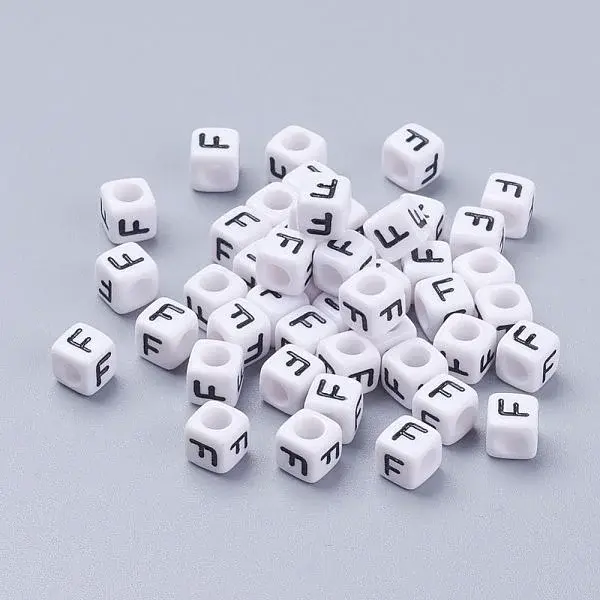 Acrylic Horizontal Hole Letter Beads