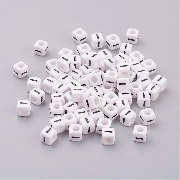 Acrylic Horizontal Hole Letter Beads
