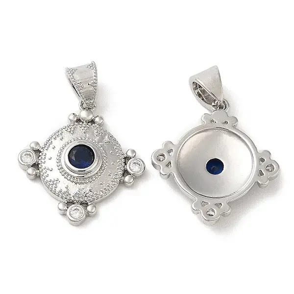 Brass Micro Pave Cubic Zirconia Pendants