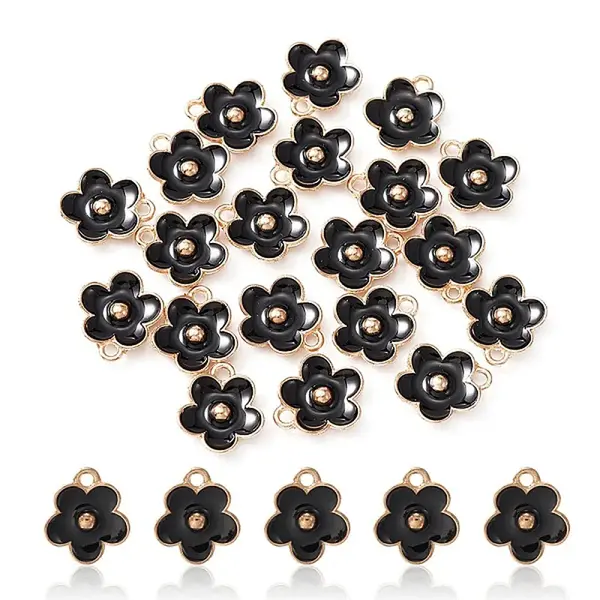 Light Gold Plated Alloy Enamel Pendants