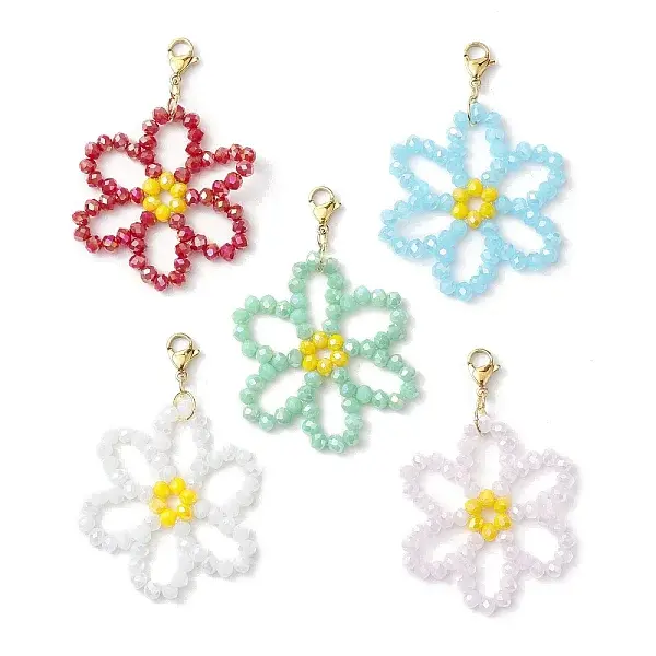 Flower Glass Beads Pendant Decorations