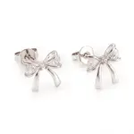 Brass Micro Pave Clear Cubic Zirconia Ear Studs