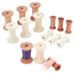 16Pcs 4 Style Wooden Empty Spools for Wire